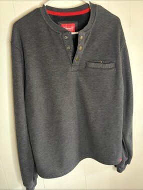 Coleman‎ Charcoal Gray Sherpa Lined Henley  Pullover Sweater Size L